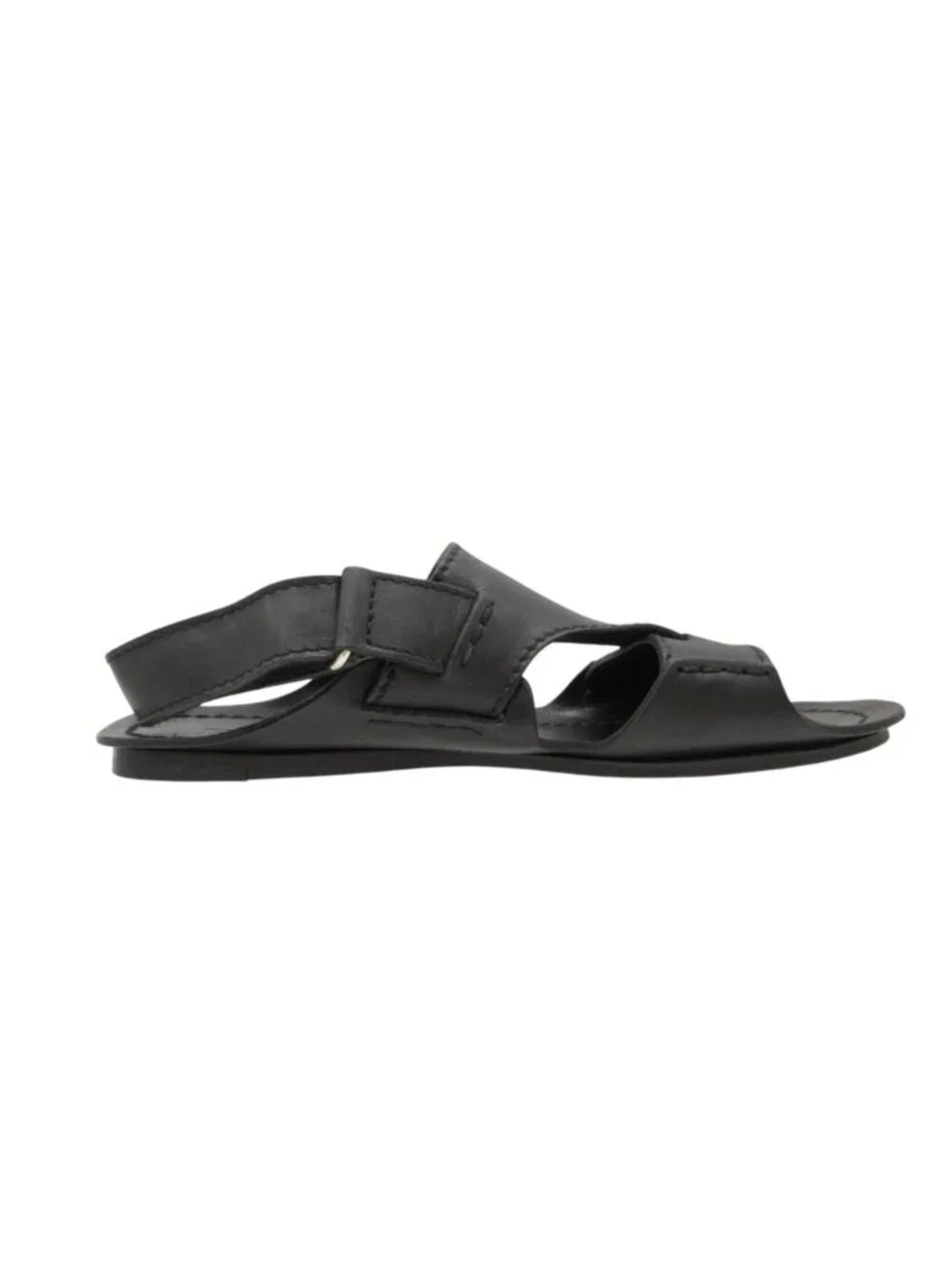 Prada Sandals Logo Leather Shoes Black 7